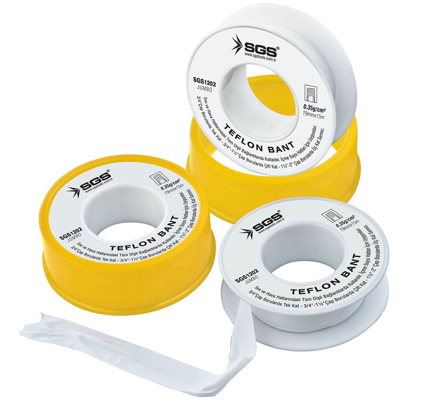 SGS 1202 Teflon Bant Jumbo 19 Mm X 30 M X 0,35 Gr