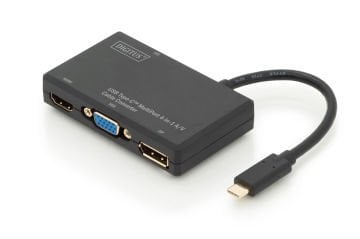Assmann Digitus Usb 3.0 (Usb Tip C) Displayport (Dp) + Hdmı + Dvı + Vga Grafik Adaptörü Giriş: 1 X Usb Tip C Erkek (Bilgisayar Bağlantısı) Çıkış: 1 X Displayport (Dp) 1.2 Dişi 1 X Hdmı 2.0 A (19-Pin) Dişi 1 X Dvı-D (18+1) Dişi 1 X Vga (Hd15) Dişi