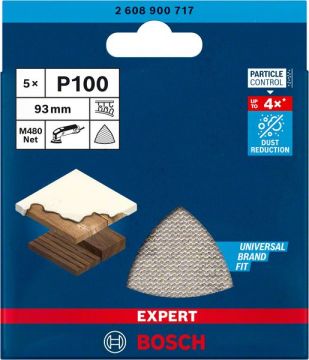 Bosch Ağ Zımpara Expert M480 93x93 mm 100 Kum (5 Adet) - 2608900717