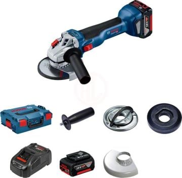 Bosch Akülü Avuç Taşlama Makinesi GWS 18V-10 (2 x 5,0 Ah Akü) - 06019J4004