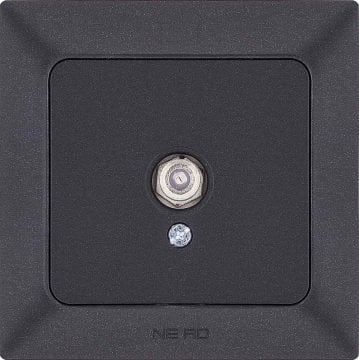 Ne-Ad Aras Metalik TV Radyo Elektronik / Uydu Sat Priz Eko Siyah (Çerçevesiz) - 93-24-27