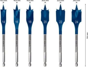 Bosch Ahşap Matkap Uç Expert SCS Yaprak HEX Set (6 Parça) (14-24 mm) - 2608900332
