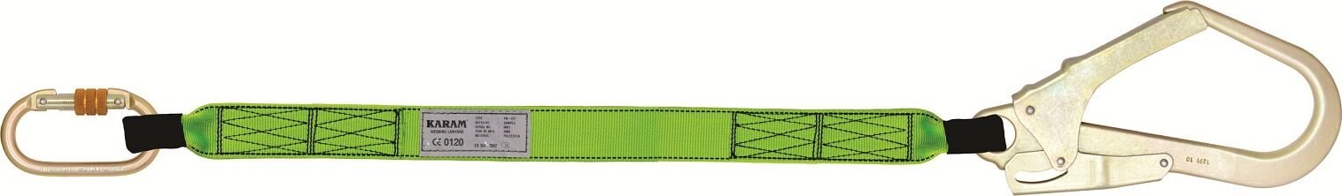 Karam Tek Kol Lanyard Kolon Karabinalı Büyük Kancalı 1,20 Mt EN 354
