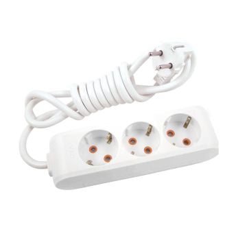 Viko Multi-Let Üçlü Priz Topraklı Kablolu Çarpma Karşıtı Örtücü 1 Mt Beyaz