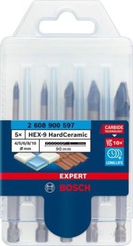 Bosch Seramik Matkap Ucu Expert HEX-9 HardCeramic Set (5 Parça) (4/5/6/8/10 mm) - 2608900597