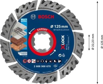 Bosch X-Lock Elmas Kesme Diski Expert BFUniversa 125 mm - 2608900670