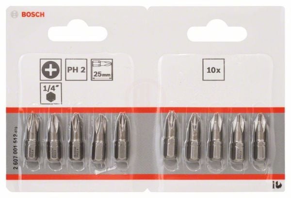 Bosch Vidalama Ucu Extra Hard PH2x25 mm (10 Adet) - 2607001512