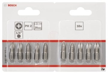 Bosch Vidalama Ucu Extra Hard PH2x25 mm (10 Adet) - 2607001512