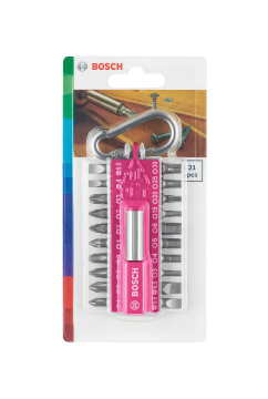 Bosch 21 Parça Yaylı Kancalı Vidalama(Pembe) - 2607002821