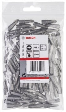 Bosch Vidalama Ucu Extra Hard PH2x25 mm (100 Adet) - 2607001514