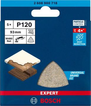 Bosch Ağ Zımpara Expert M480 93x93 mm 120 Kum (5 Adet) - 2608900718