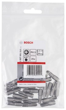 Bosch Vidalama Ucu Extra Hard PH3x25 mm (25 Adet) - 2607001516