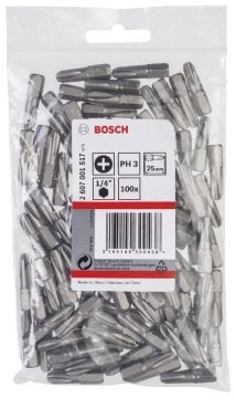 Bosch Vidalama Ucu Extra Hard PH3x25 mm (100 Adet) - 2607001517