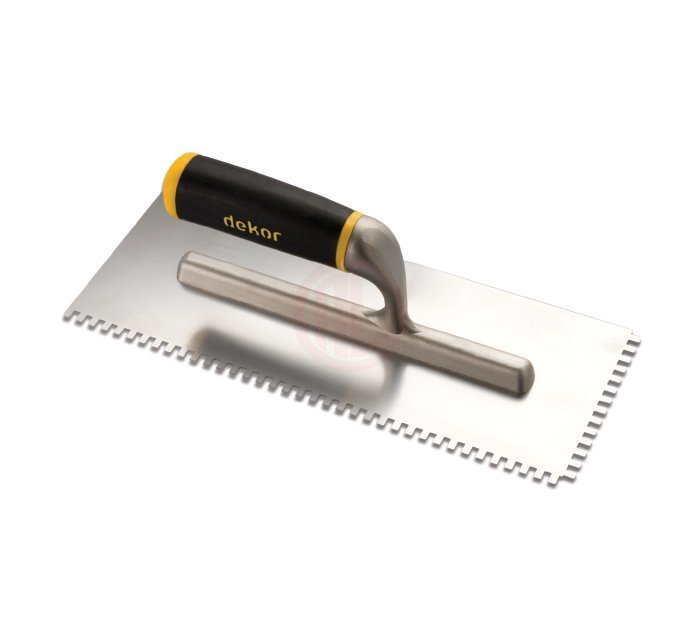 Dekor Hassan Seramik Malası Alüminyum Saplı Kare Diş 6x6 mm Yay Çeliği 30 Cm