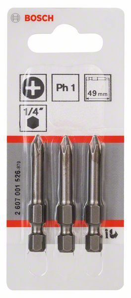 Bosch Vidalama Ucu Extra Hard PH1x49 mm (3 Adet) - 2607001526