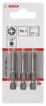 Bosch Vidalama Ucu Extra Hard PH1x49 mm (3 Adet) - 2607001526