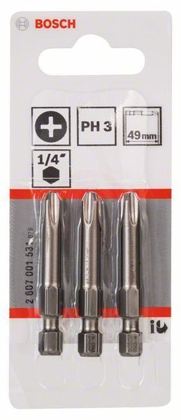 Bosch Vidalama Ucu Extra Hard PH3x49 mm (3 Adet) - 2607001531