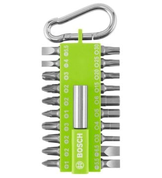 Bosch 21 Parça Yaylı Kancalı Vidalama(Yeşil) 8 li Karton Standlı - 2607012002