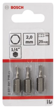 Bosch Vidalama Ucu Extra Hard HEX2x25 mm (3 Adet) - 2607001718