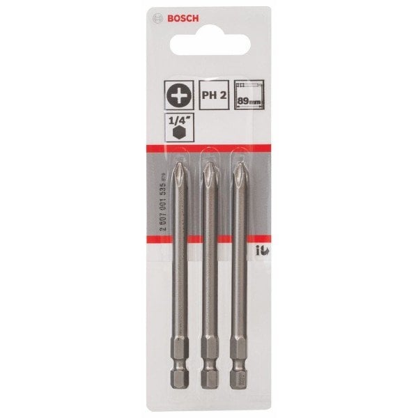 Bosch Vidalama Ucu Extra Hard PH2x89 mm (3 Adet) - 2607001535