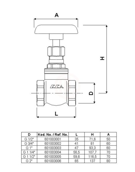 Eca ŞİBER VALF G 2 - 601003006