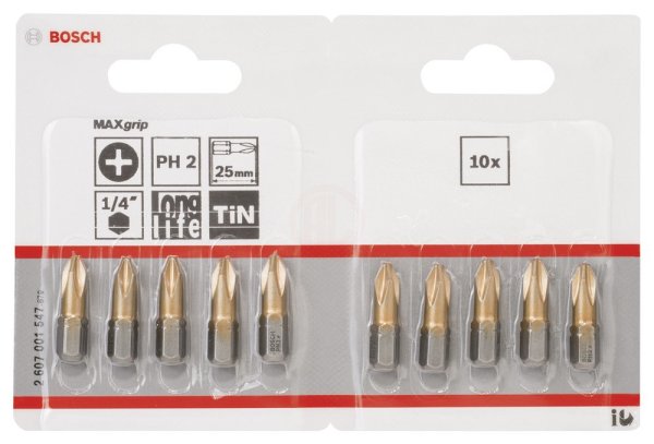 Bosch Maxgrip Vidalama Ucu Ph2X25 Mm 10 Lu - 2607001547