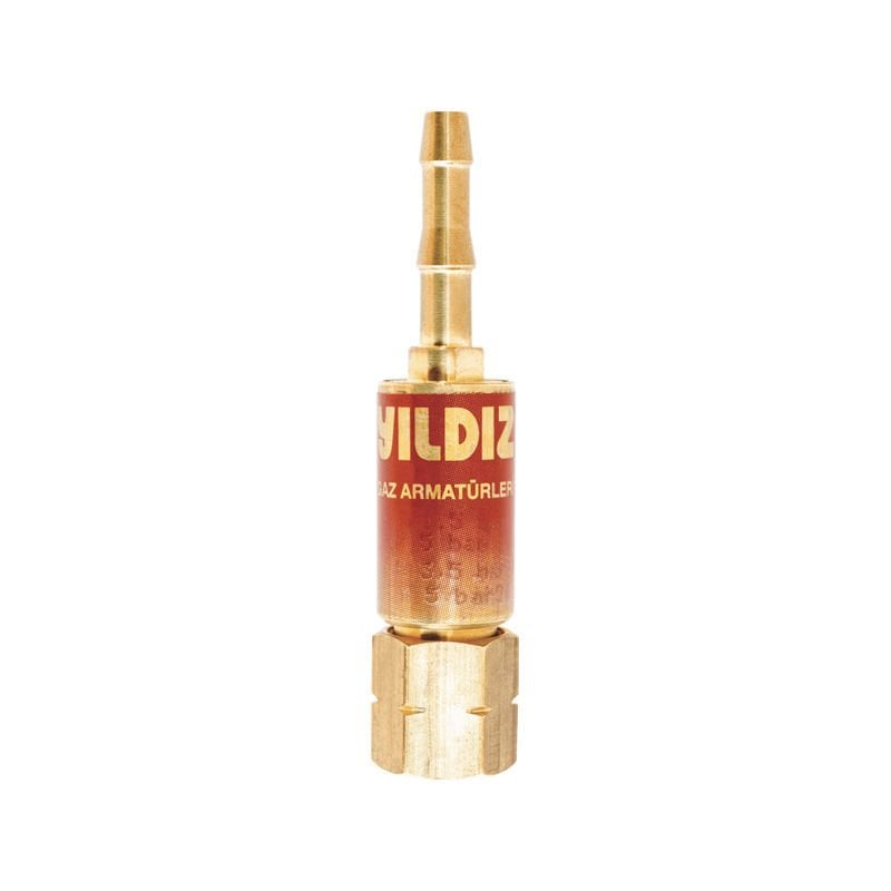Yıldız Gaz Alev Geri Tepme Emniyet Valfi Hamlaç Arkası Yanıcı Gaz G3/8 İnç Sol