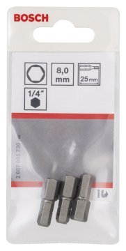 Bosch Vidalama Ucu Extra Hard HEX8x25 mm (3 Adet) - 2607001730