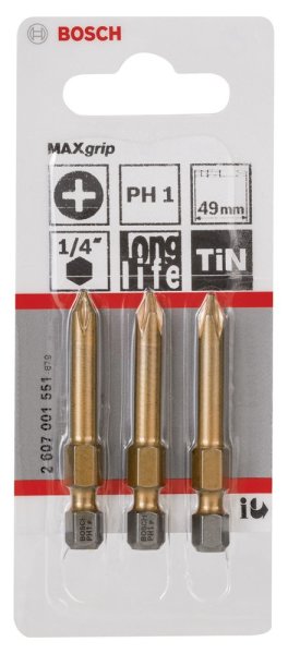 Bosch Maxgrip Vidalama Ucu Ph1X49 Mm 3 Lü - 2607001551