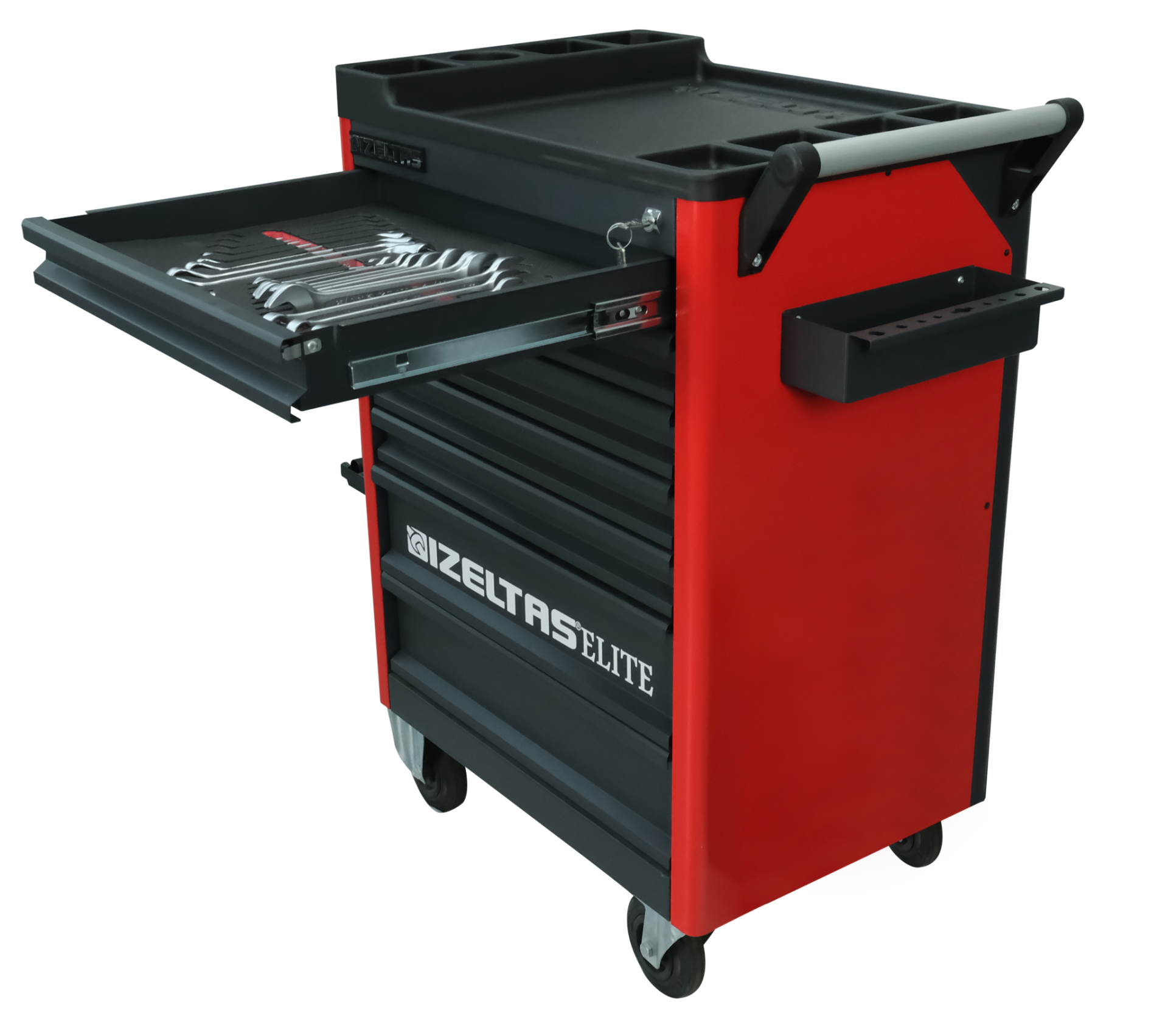 İzeltaş Elıte Seri Takım Dolabı 7 Çekmece Kırmızı Siyah (Boş)