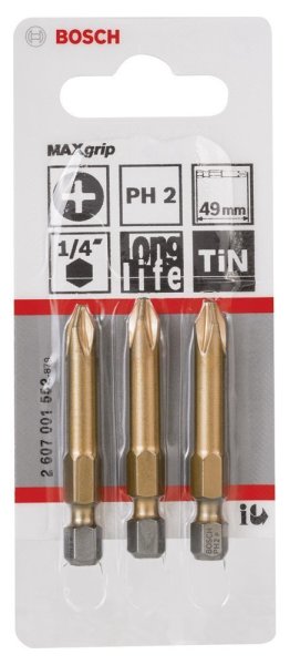 Bosch Maxgrip Vidalama Ucu Ph2X49 Mm 3 Lü - 2607001552