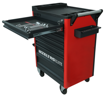 İzeltaş Elıte Seri Takım Dolabı 7 Çekmece Kırmızı Siyah 139 Parça