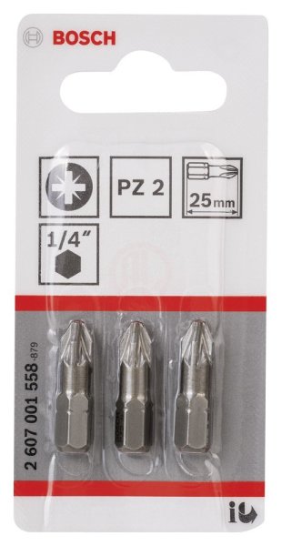 Bosch Vidalama Ucu Extra Hard PZ2x25 mm (3 Adet) - 2607001558