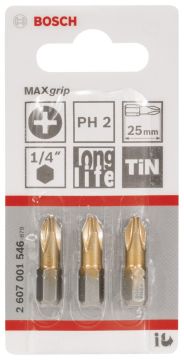 Bosch Maxgrip Vidalama Ucu Ph2X25 Mm 3 Lü