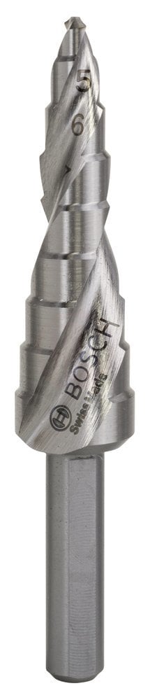 Bosch Spiral Kanallı HSS 9 Kademeli Matkap Ucu Üç Yüzeyli Şaft Ø4-12 mm - 2608587425