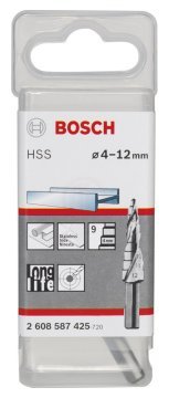 Bosch Spiral Kanallı HSS 9 Kademeli Matkap Ucu Üç Yüzeyli Şaft Ø4-12 mm - 2608587425