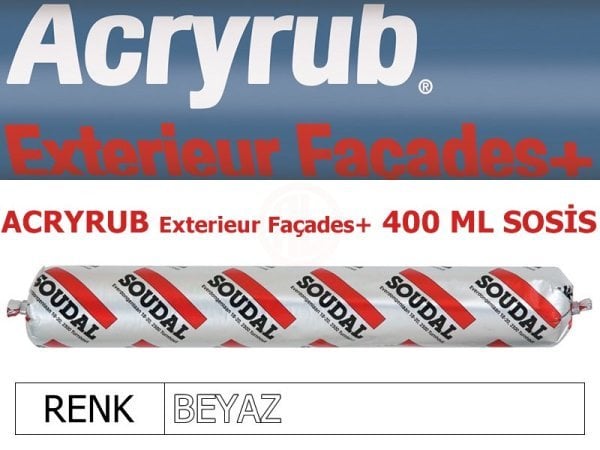 Soudal ACRYRUB EXTERİOUR 400 ML SOSİS BEYAZ - 104111