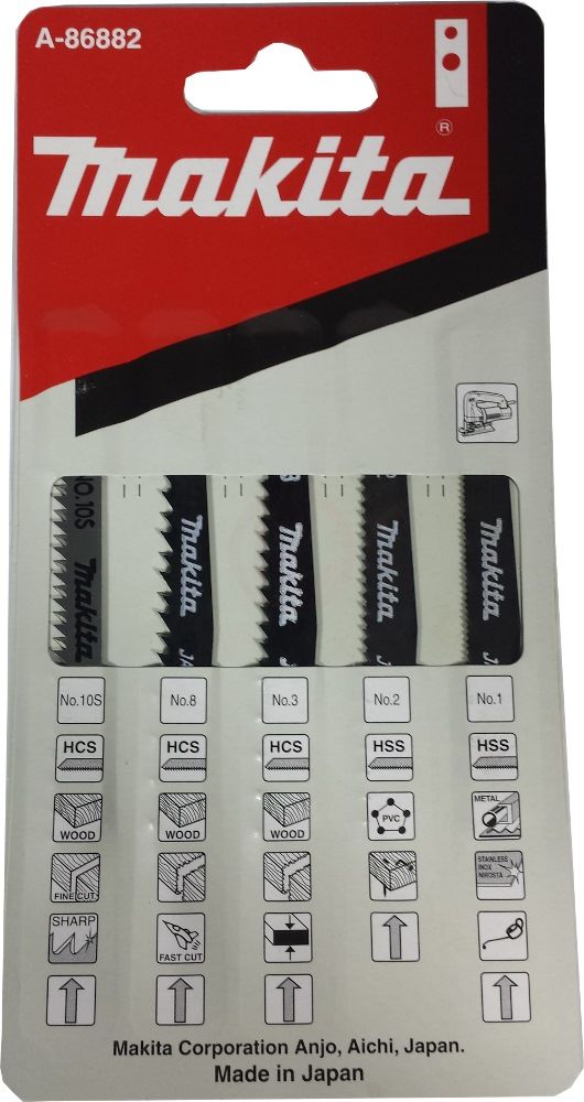 Makita M Tipi Dekupaj Testere Bıçak Seti (No.1/2/3/8/10S) (A-86882)