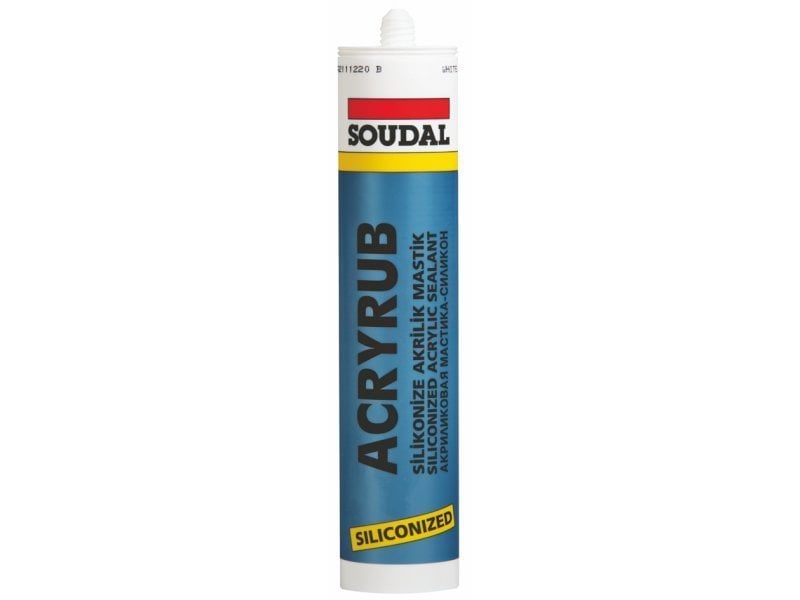 Soudal ACRYRUB SİLİKONİZE MASTİK 500 GR KARTUŞ BEYAZ - 117566
