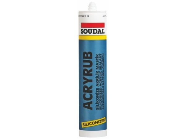 Soudal ACRYRUB SİLİKONİZE MASTİK 500 GR KARTUŞ BEYAZ - 117566