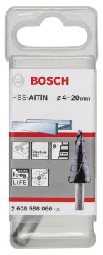Bosch Spiral Kanallı HSS-AlTiN 9 Kademeli Matkap Ucu Üç Yüzeyli Şaft Ø4-20 mm - 2608588066
