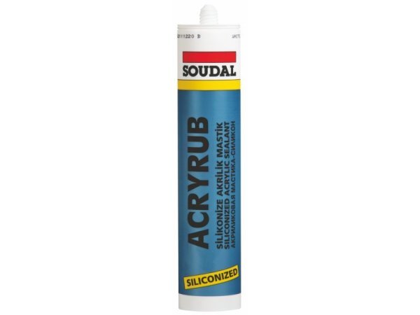 Soudal ACRYRUB SİLİKONİZE MASTİK 500 GR KARTUŞ GRİ - 417563