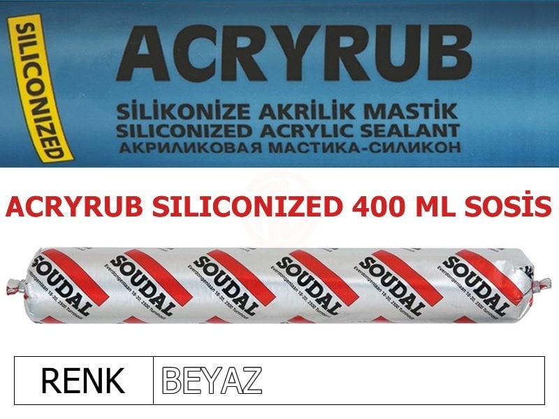 Soudal ACRYRUB SİLİKONİZE MASTİK 400 ML SOSİS BEYAZ - 417601