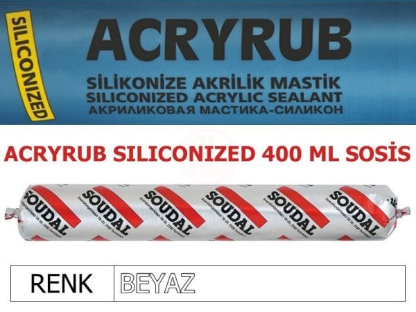 Soudal ACRYRUB SİLİKONİZE MASTİK 400 ML SOSİS BEYAZ - 417601