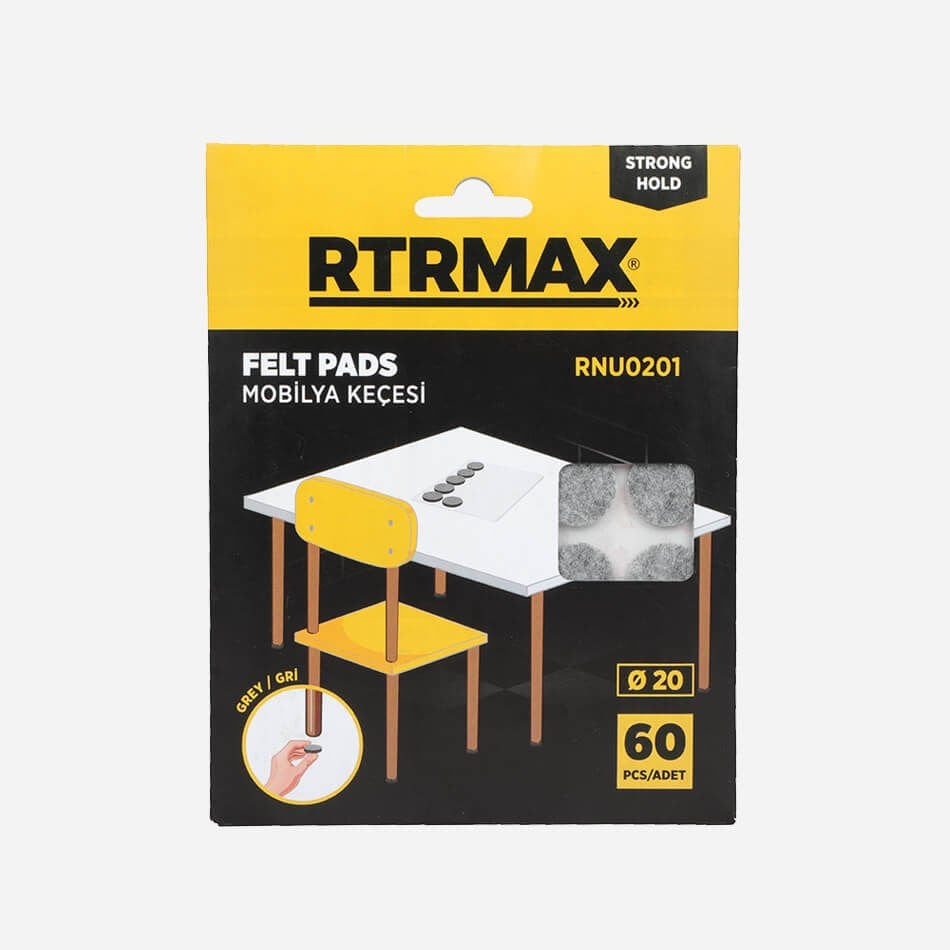 Rtrmax RNU0202 Mobilya Altı Keçesi Siyah 20 Mm