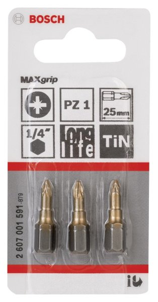 Bosch Maxgrip Vidalama Ucu Pz1X25 Mm 3 Lü - 2607001591