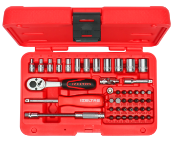 İzeltaş 1/4 İnç Altı Köşe Lokma Anahtar Ve Bits Set 45 Parça