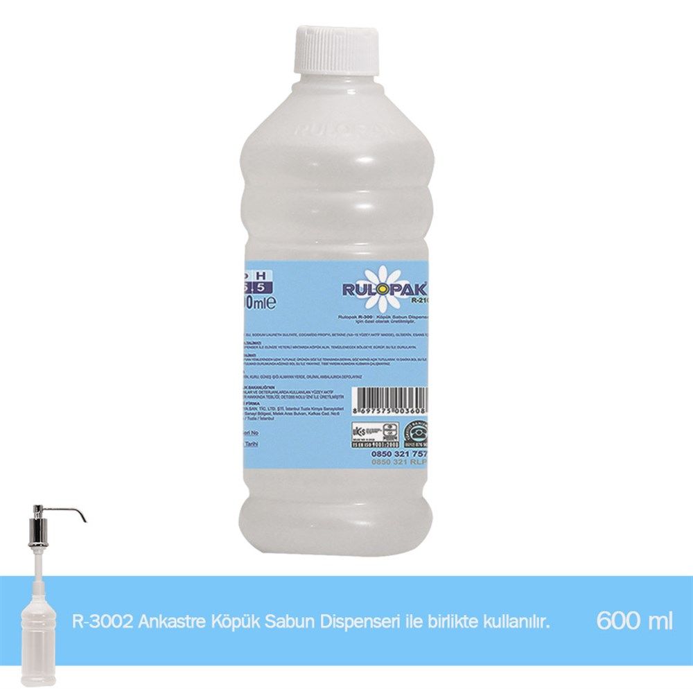 Rulopak Ankastre Köpük Sabun Kartuşu 20X500 ml