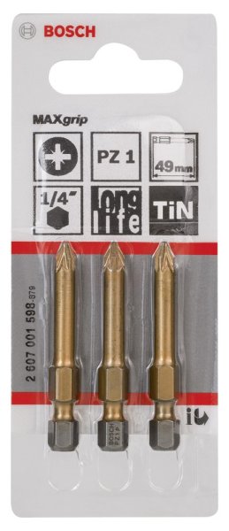 Bosch Max Grip Vidalama Ucu Pz 1X49 Mm 3 Lü - 2607001598