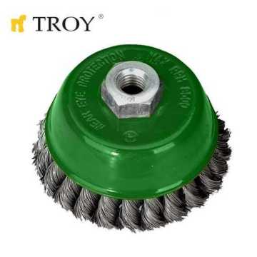 Troy 27707-125 Burma Telli Çanak Fırça (125mm)